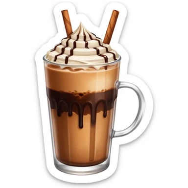 Cinnamon iced coffee with chocolate syrup  sticker