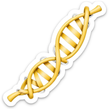 con of a single-stranded mRNA shaped as a half-helix; simple curved ribbon with small ticks for bases; balanced symmetry; flat vector, high contrast, transparent background, no text; suitable for app icon or presentation. sticker