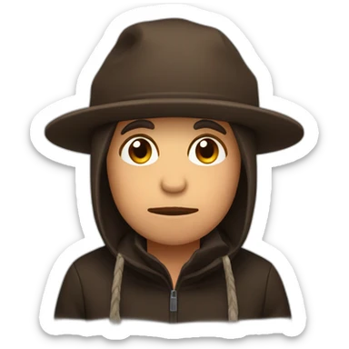 fullface depressed brown boar black winter hat sticker