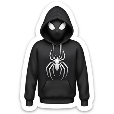 The Black Sp5der Hoodie features a black base with distinctive middle spot where there is a spider web on it, and the whole hoodie is black in the spider web in the middle is black with the no spider in the middle, NO SPIDER just a web sticker