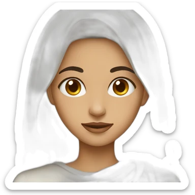 arab girl with dark brown hair sticker
