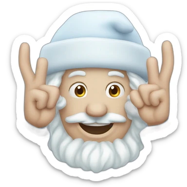 Father Frost hands Sign of the Horns sticker