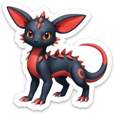 Cute Exotic Colorful Guilmon-Salandit-Umbreon-Quilava-Fakémon-hybrid-creature (full body)  sticker