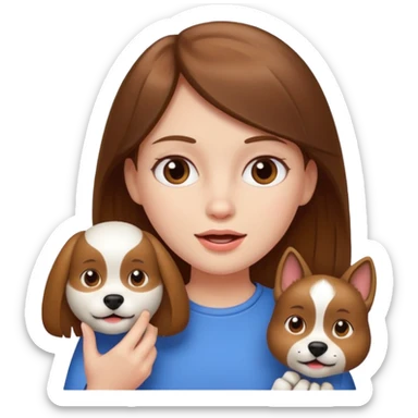 Fille brune et blanche qui a un ongle entre les canines sticker