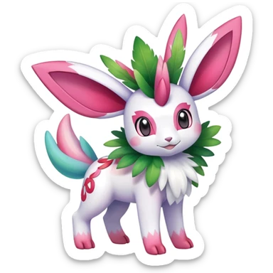 Shiny Exotic Sylveon-Shaymin-Meganium-Hybrid-Creature sticker