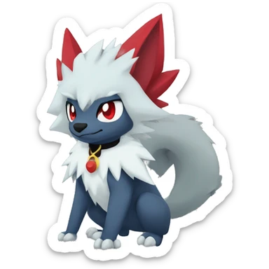 Cool Edgy Zoroark-Absol-Zangoose-Sneasel-Quilava with a collar on, full body sticker