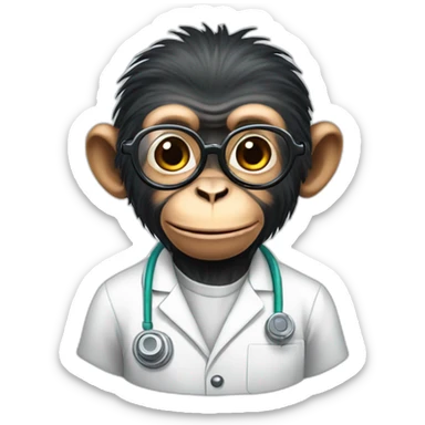 Cute Scientist chimp sticker