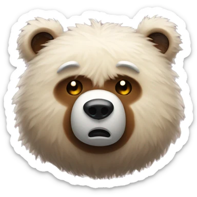 Fuzzy bear injured and sad  sticker