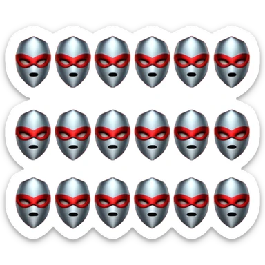 create a bold drill-themed emoji pack with metallic textures, masked characters, sharp shapes and intense red lighting, conveying danger and rhythm without any weapons sticker