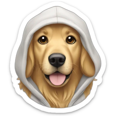 golden retriever wearing a hoodie  sticker