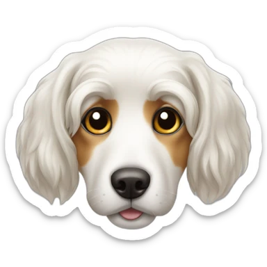 Kleiner weisser Hund mit langen Haaren sticker