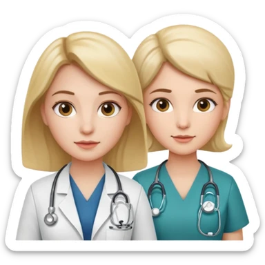 female doctor and ultrasound technician sticker
