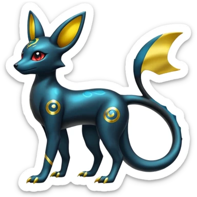 Shiny Aural Umbreon-Amaura-Salandit-Fakémon-fusion (full body) sticker