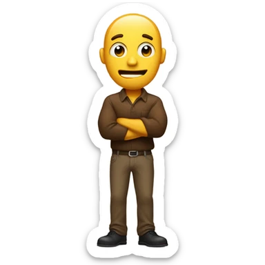 Man Defending a piece of poop emoji sticker