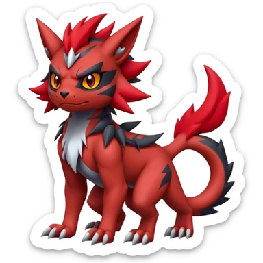 Edgy Cool Beautiful Guilmon-Litten-Zoroark, full body sticker