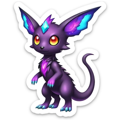 Cute cool colorful dark nebula fantasy-Fakemon-Digimon-animal-hybrid full body sticker