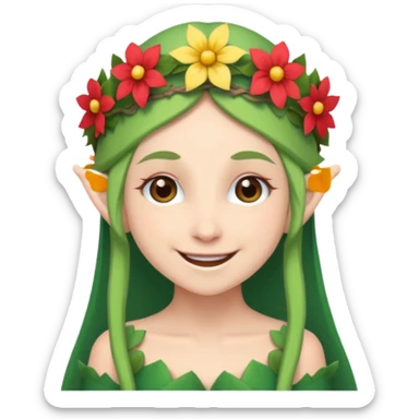 elf with flower crown sticker