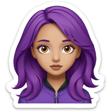 Jade Thirlwall brown eyes, purple hair sticker