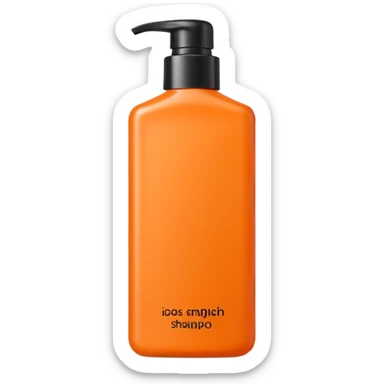 Square-shaped packaging with plain orange-colored shampoo - No product description sticker