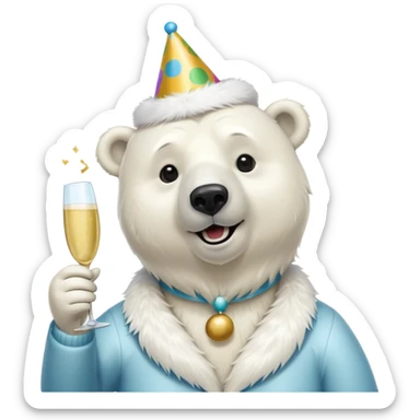 Oso polar millonario festejo  sticker