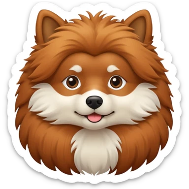 Chestnut wool, fluffy, spitz dog sticker