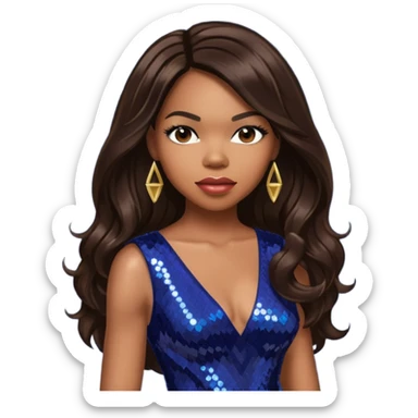 Tenitra Michelle Williams, R&B Singer from Destiny's Child with long dark brown hair, medium dark skin sticker