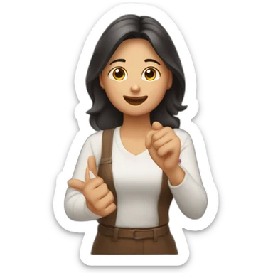 Mujer morocha dando el ok con la mano sticker