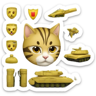 Ukrainian military cat (air defense) army sticker