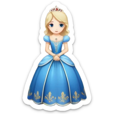 single character bowing or curtseying at a royal ball, with chandeliers in the background sticker