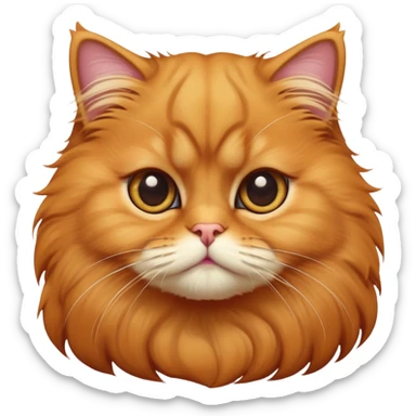 cinematic-adorable-big-eyed-fluffy-solid ginger-persian-cat-portrait-emoji,-head-tilted-playfully-with-a-sweet-expression,-fluffy-ginger-fur,-simplified-yet-irresistibly-cute-features-with-large,-expr sticker