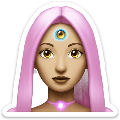 Pleiadian woman female third eye pink sticker
