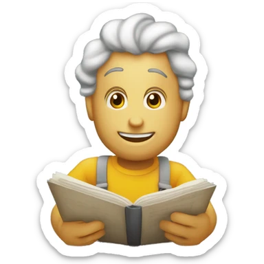 que este dividido en dos en una este feliz y relajada con notas musicales y libros y en la otra mitad una con expresión de estrés preocupación. sticker