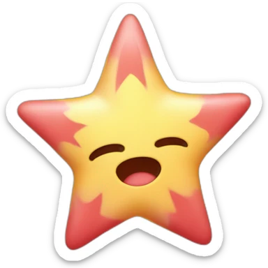 Pastel con forma de de estrella rojo con adornos de estrellas amarillas sin cara sticker