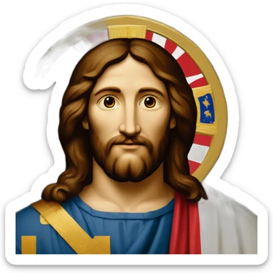 french flag with icon christ pantocrator sticker