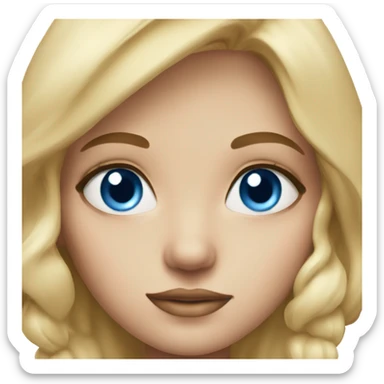 Blue eye blonde girl close-up portrait sticker