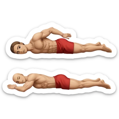 fullbody apostle in prone pose, more realistic anatomy, clear prone position sticker