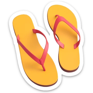 flat sandal sole, minimal detail, 3D iPhone emoji style, viewed from the bottom sticker