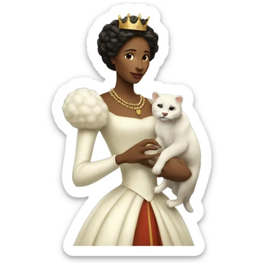 Queen holding a pet ermine sticker