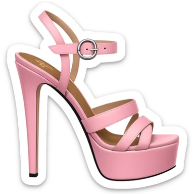 platform heel sandal, stiletto, pink, thick platform sticker
