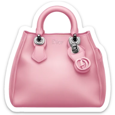 Pink bag that says dior  sticker