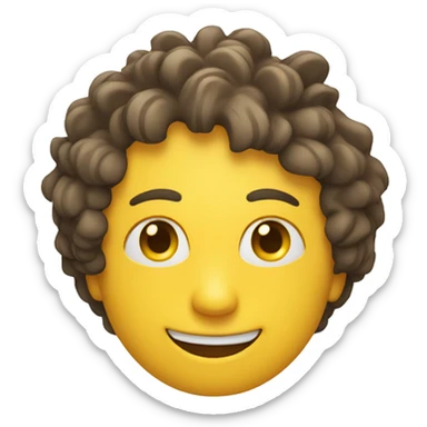 a yellow circle face that his eyes slightly turns left while slightly smiling sticker