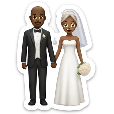 two people getting married  sticker