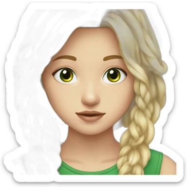 Girl-longblondhair-biggreeneyes-nosepiercing-earspiercing sticker