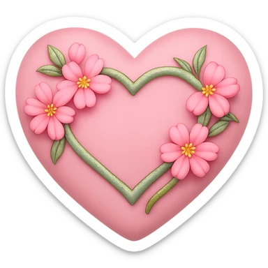 Make the sakura petals huge, keeping the gold, silver, and rainbow shimmer accents on the heart. The style should resemble apple emoji style with no background. sticker