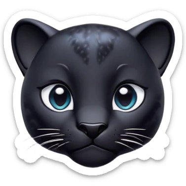 cinematic-cute-panther-portrait-emoji,-head-tilted-playfully-and-inquisitively,-with-a-smooth,-streamlined-form-accentuated-by-a-subtle-sheen-and-round,-sparkling-eyes-filled-with-charm,-simplified-yet-irresistibly-adorable-features sticker