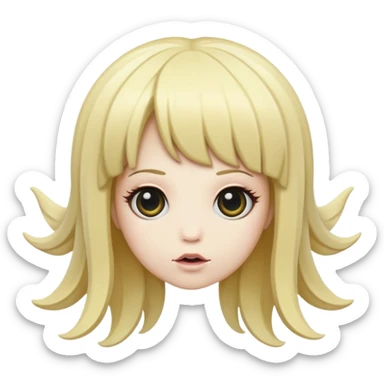 Abyssal fish with blonde wig sticker