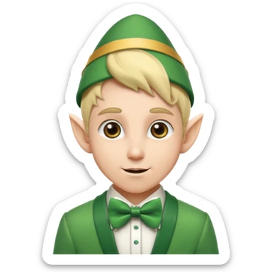 elf with bow tie sticker