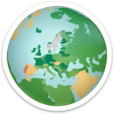 Create an image of a globe with Europe. sticker