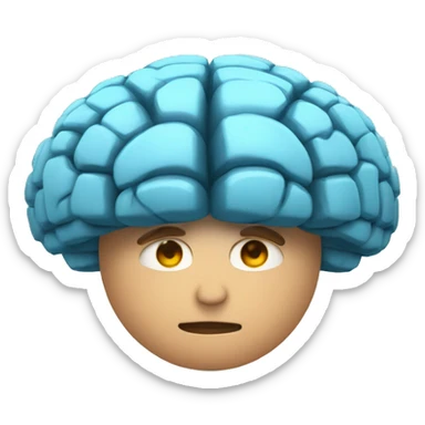 un cerebro fuerte , con capa y brazos fuertes sticker