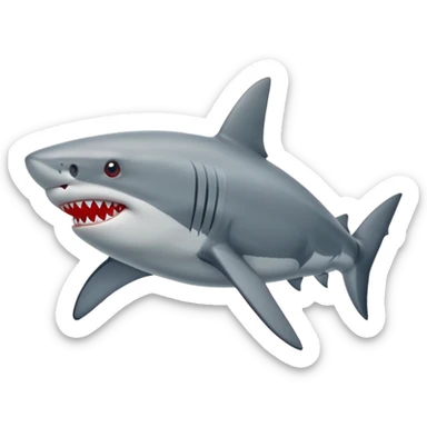 Genera un tiburón qué en cada aleta este un tenis rojos tipo puesto sticker